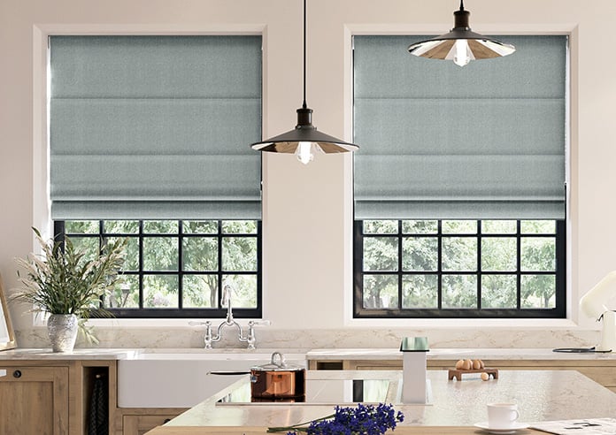 Soft Chevron, Urban Grey - Motorised Roman Blind - Image 3